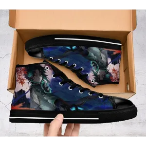 Genshin Impact Xiao Shoes High Top Sneakers for Kids and Adults