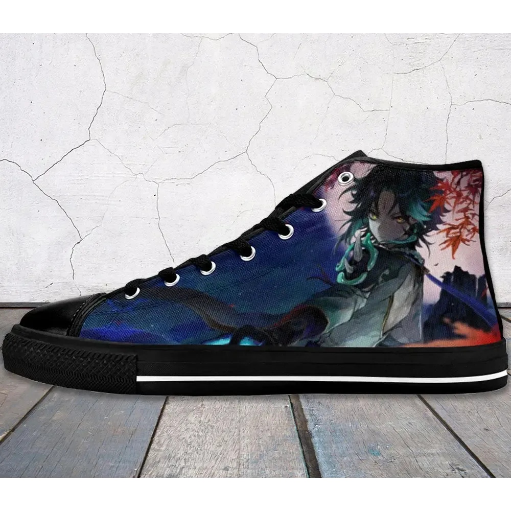 Genshin Impact Xiao Shoes High Top Sneakers for Kids and Adults
