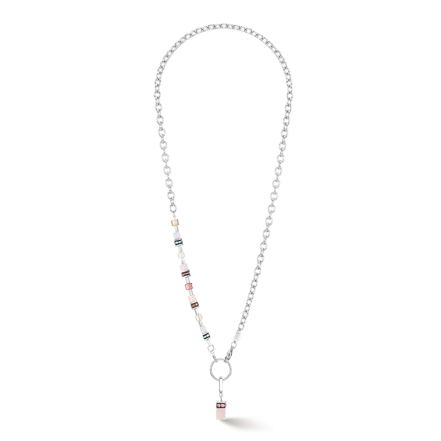 GeoCUBE® Fusion Charm necklace silver-pastel