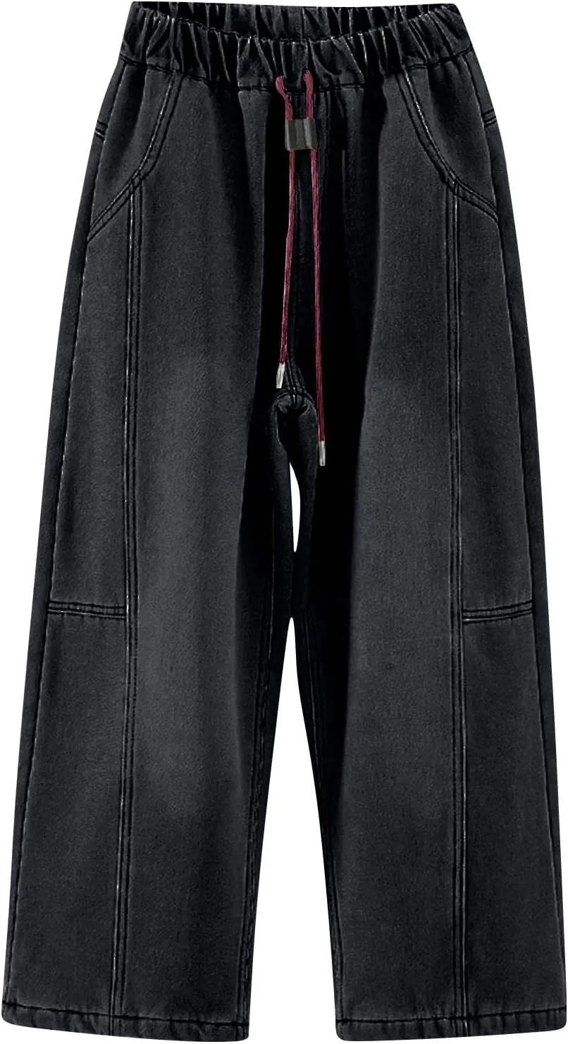 Girls Baggy Jeans Wide Leg Baggy Jeans High Waist Cargo Pants Vintage Streetwear Denim Jeans