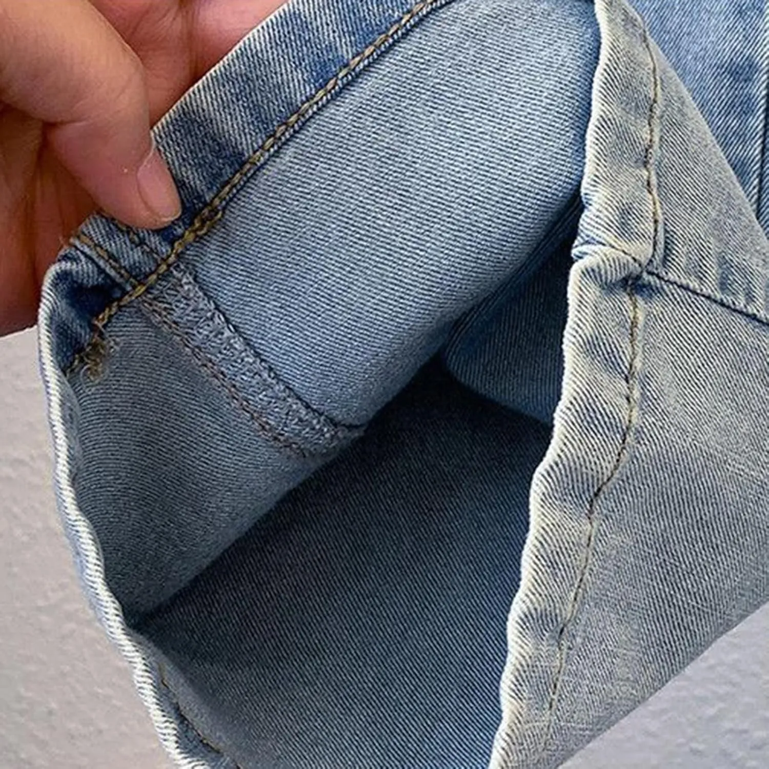 Girls Wide Leg Jeans High Elastic Waist Baggy Jeans Straight Leg Denim Pants Kids Girls Distressed Jeans Loose Fit