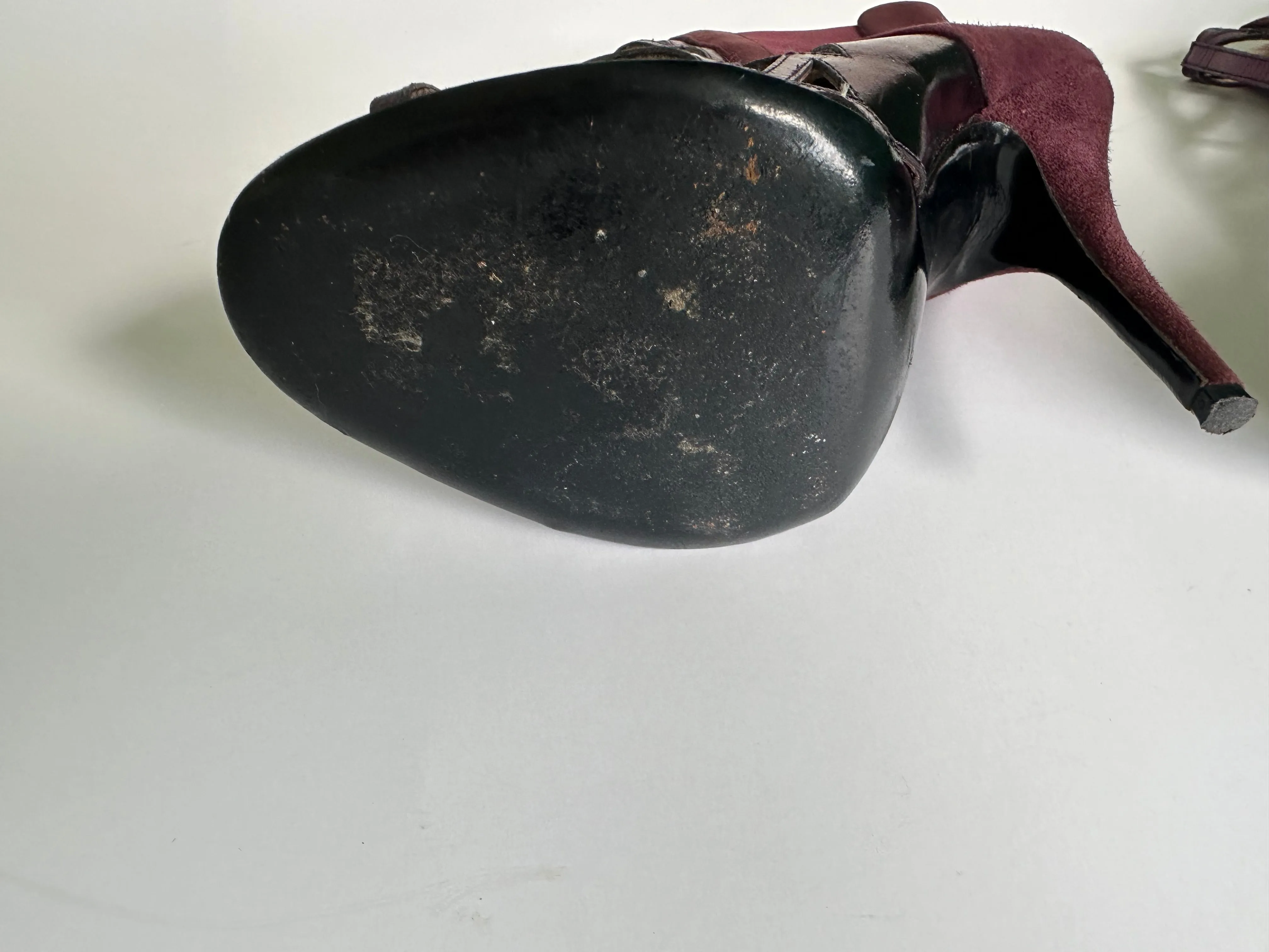 Givenchy Birdcage Cut Out Ankle Boots Burgundy Heels 38.1/5