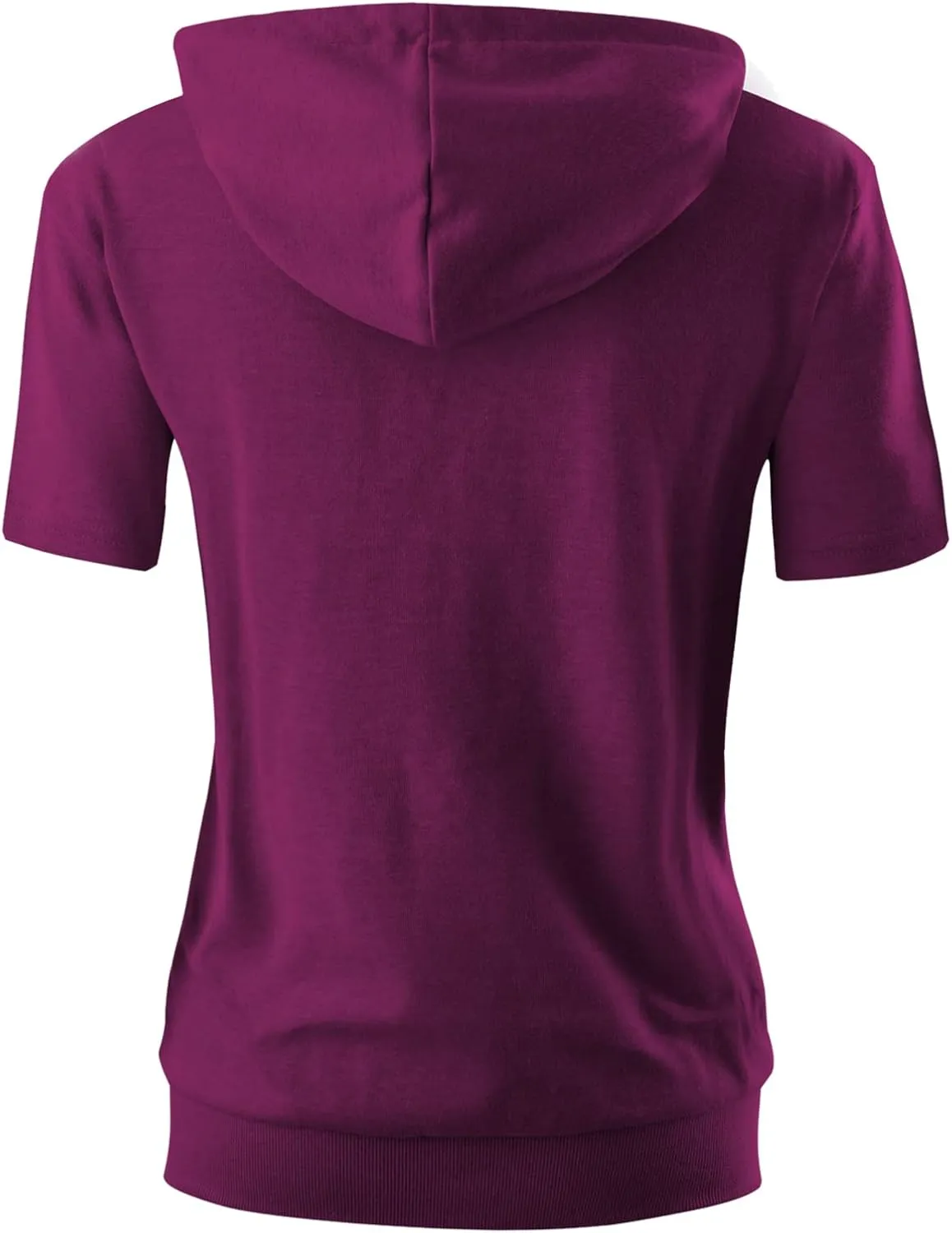 GIVON Womens Slim Fit Zip Up Hoodie Short Sleeve Thin Jacket Full Zip Sweatshirt with Plus Size