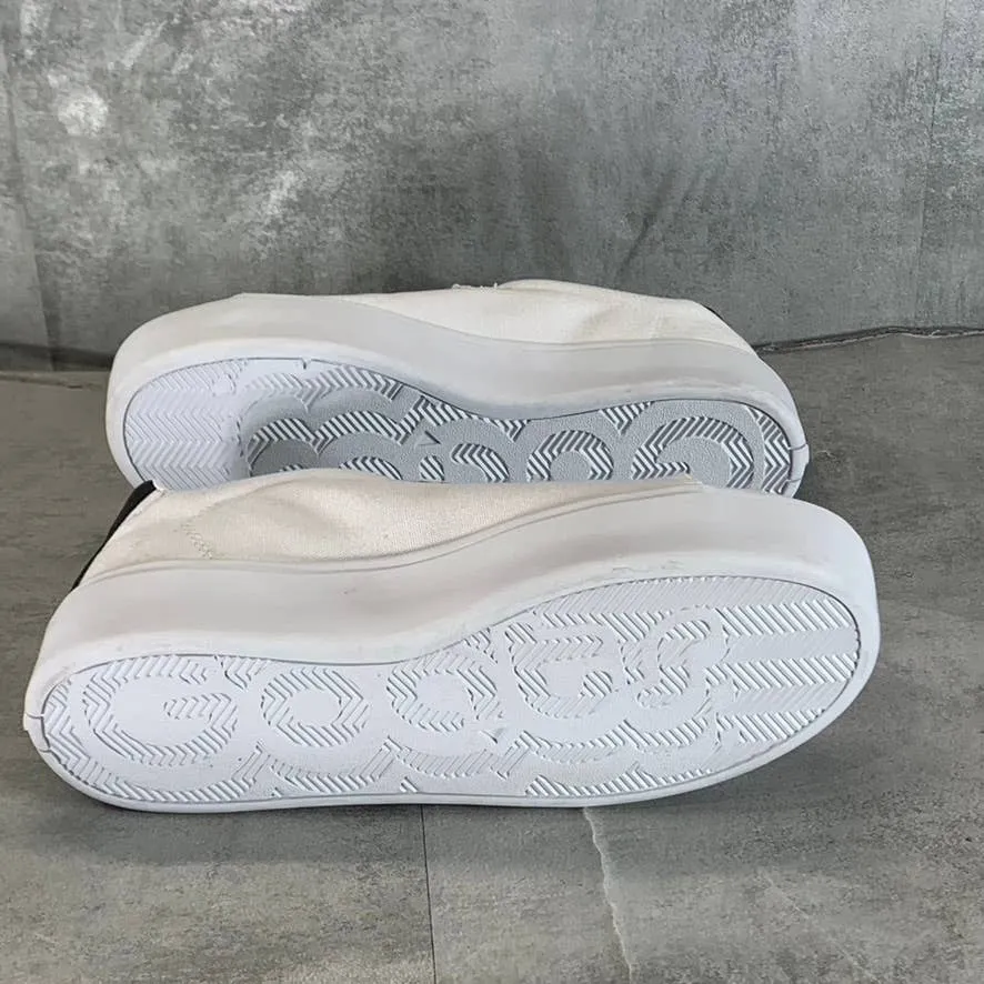 GOATS Women's White Canvas The 305 2-Strap Slip-On Platform Sneakers SZ 8.5