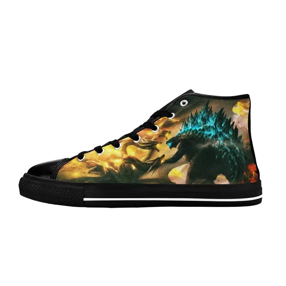 Godzilla and King Ghidorah Shoes High Top Sneakers for Kids and Adults