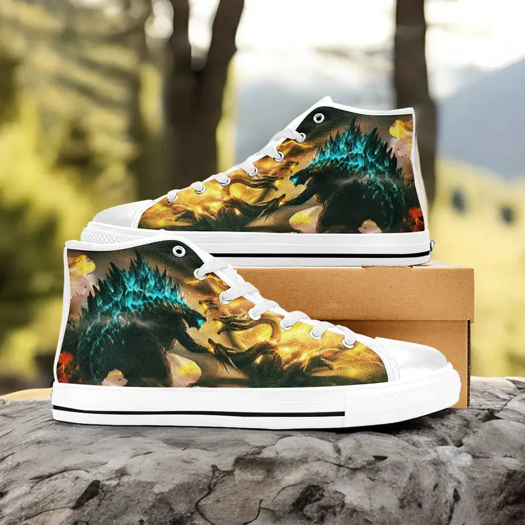 Godzilla and King Ghidorah Shoes High Top Sneakers for Kids and Adults