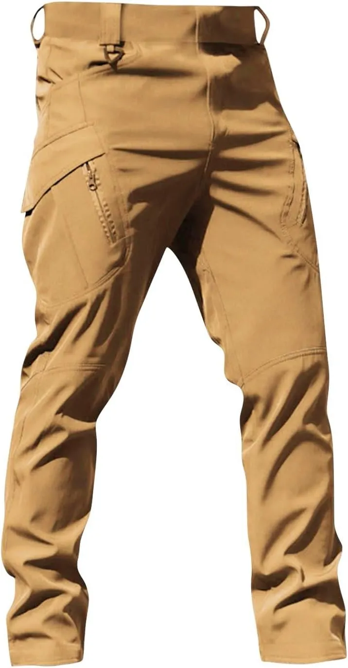 GOFULY Mens Cargo Pants Baggy Relaxed Fit Stretch Pants Tall Multi Pockets Hiking Pants Work Trousers Casual