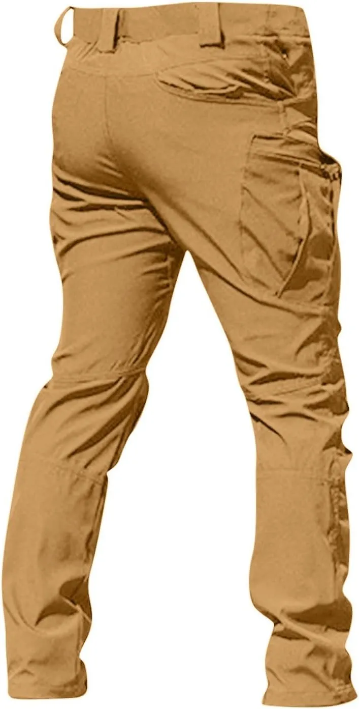 GOFULY Mens Cargo Pants Baggy Relaxed Fit Stretch Pants Tall Multi Pockets Hiking Pants Work Trousers Casual