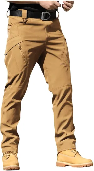 GOFULY Mens Cargo Pants Baggy Relaxed Fit Stretch Pants Tall Multi Pockets Hiking Pants Work Trousers Casual