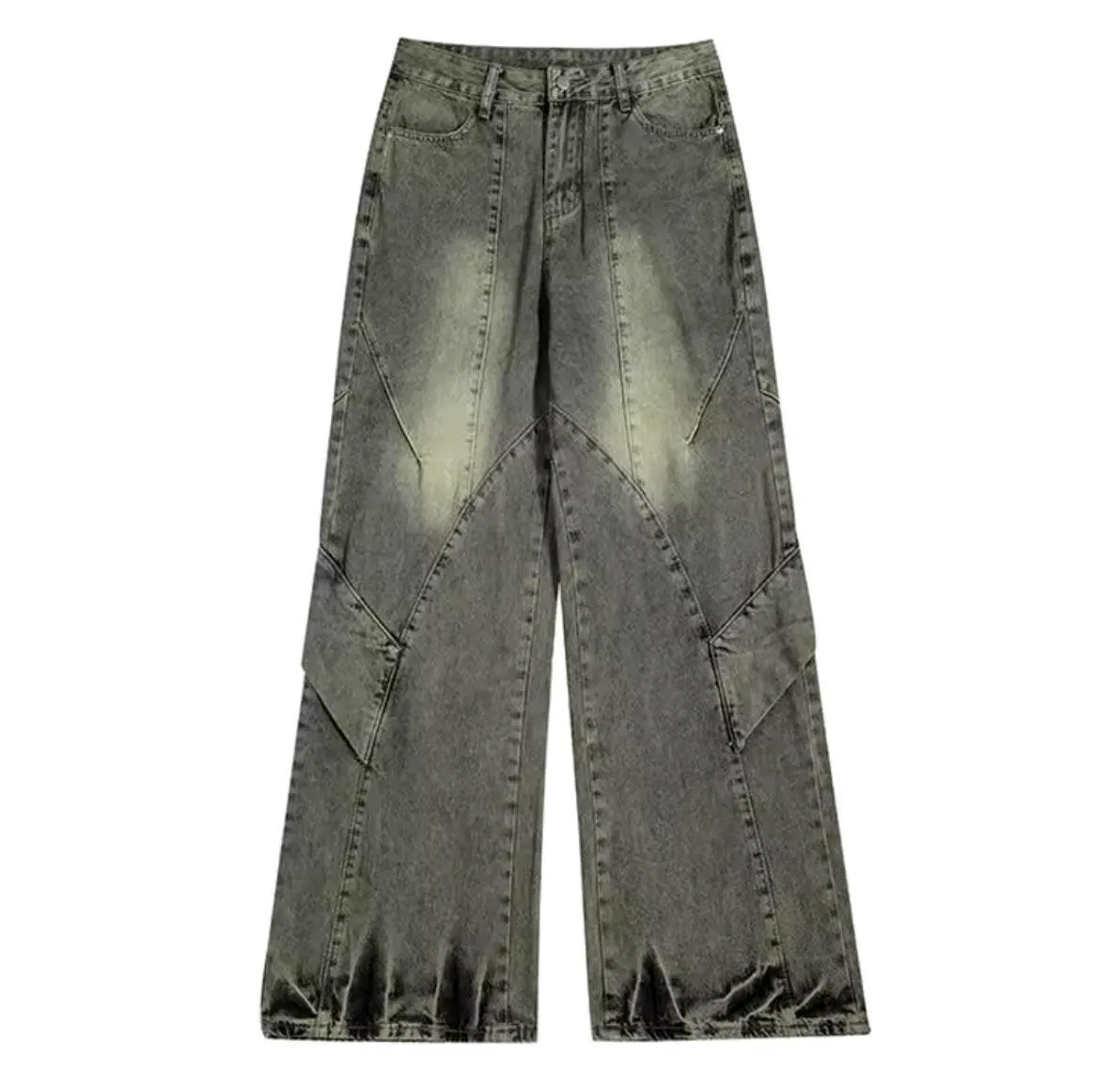 Gray Desert Wash Baggy Cargo Jeans