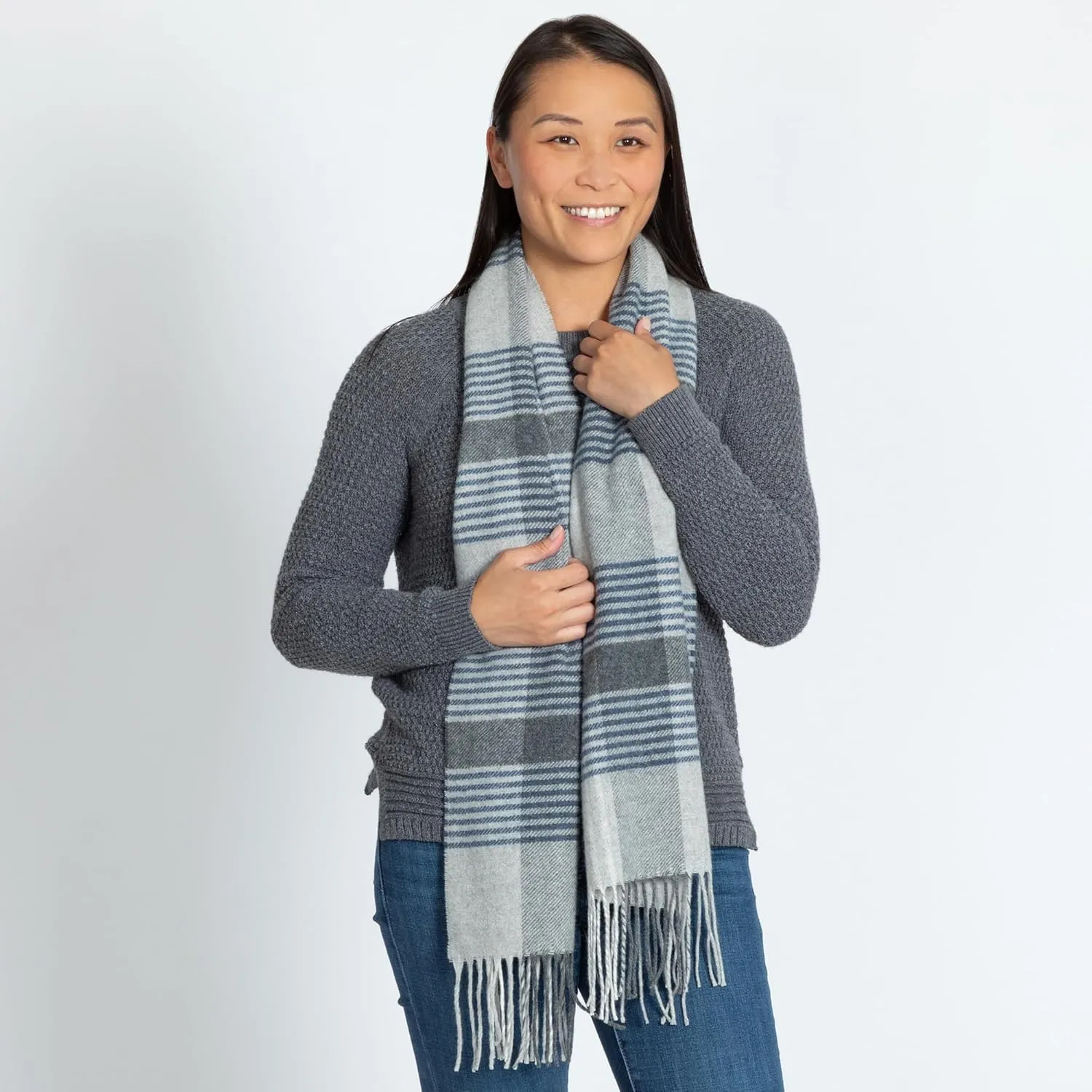 GreaterGood Ukrainian Merino Wool and Cashmere Plaid Scarf Fair Trade Luxuriously Soft Unisex Winter Handcrafted Artisan Gift