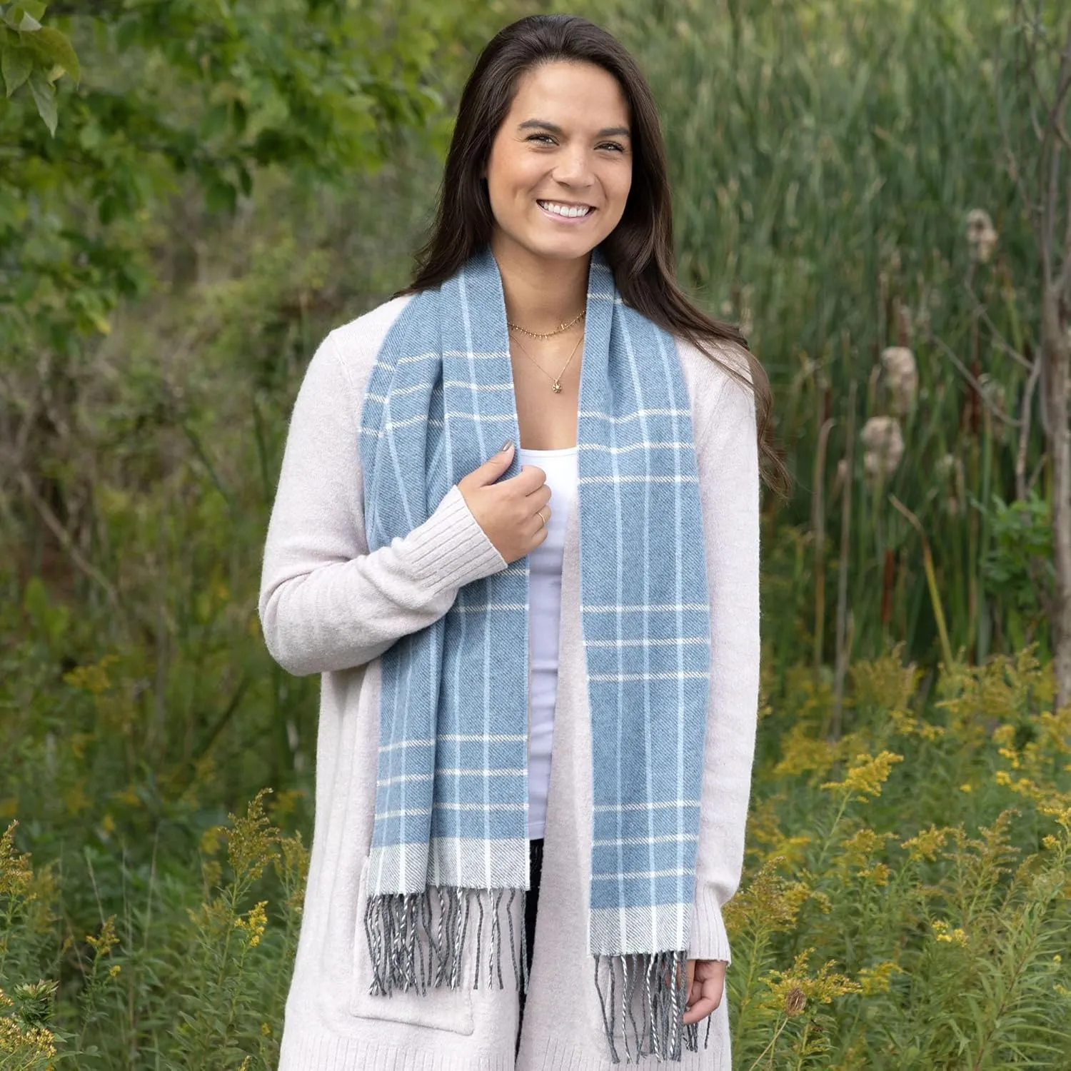 GreaterGood Ukrainian Merino Wool and Cashmere Plaid Scarf Fair Trade Luxuriously Soft Unisex Winter Handcrafted Artisan Gift