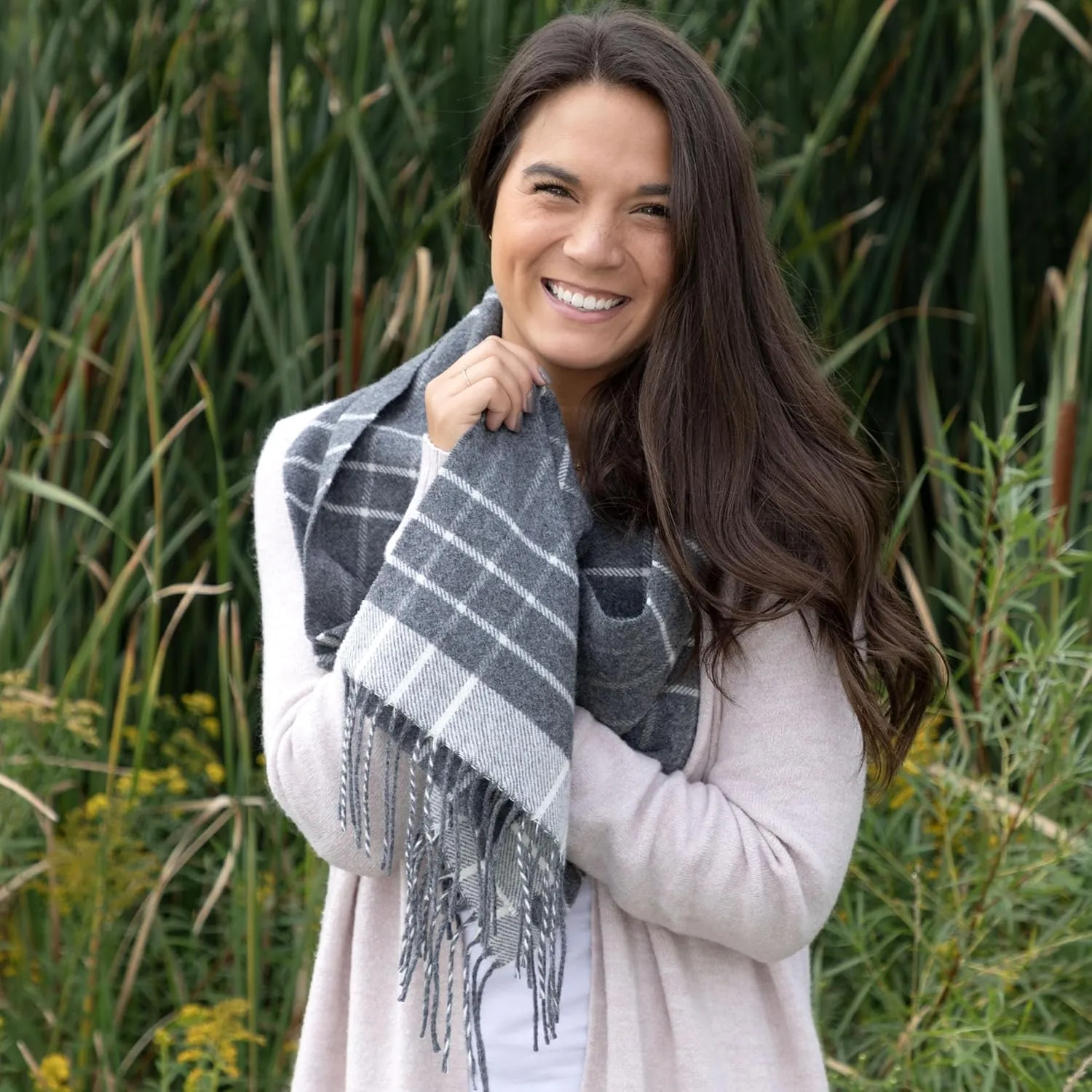 GreaterGood Ukrainian Merino Wool and Cashmere Plaid Scarf Fair Trade Luxuriously Soft Unisex Winter Handcrafted Artisan Gift