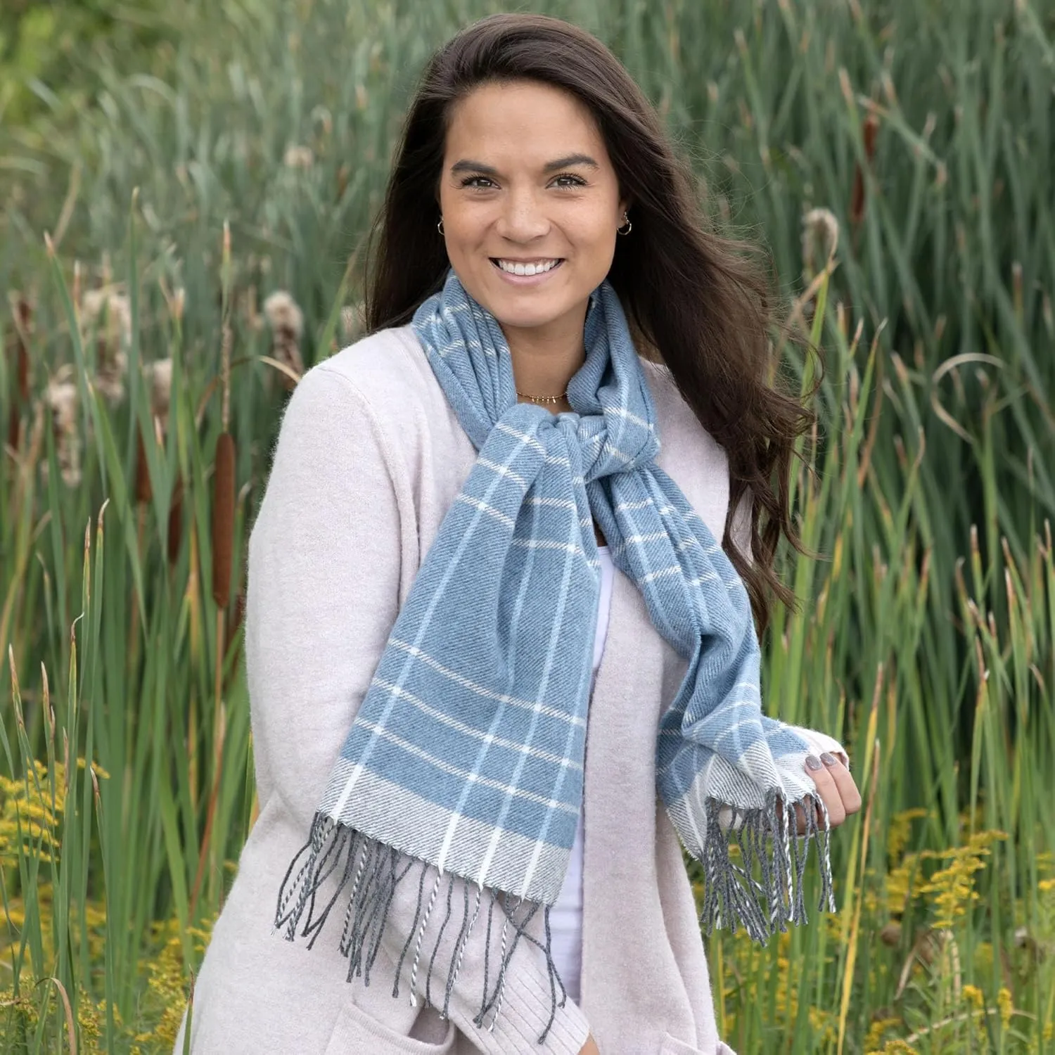 GreaterGood Ukrainian Merino Wool and Cashmere Plaid Scarf Fair Trade Luxuriously Soft Unisex Winter Handcrafted Artisan Gift