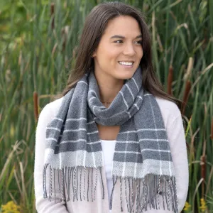 GreaterGood Ukrainian Merino Wool and Cashmere Plaid Scarf Fair Trade Luxuriously Soft Unisex Winter Handcrafted Artisan Gift