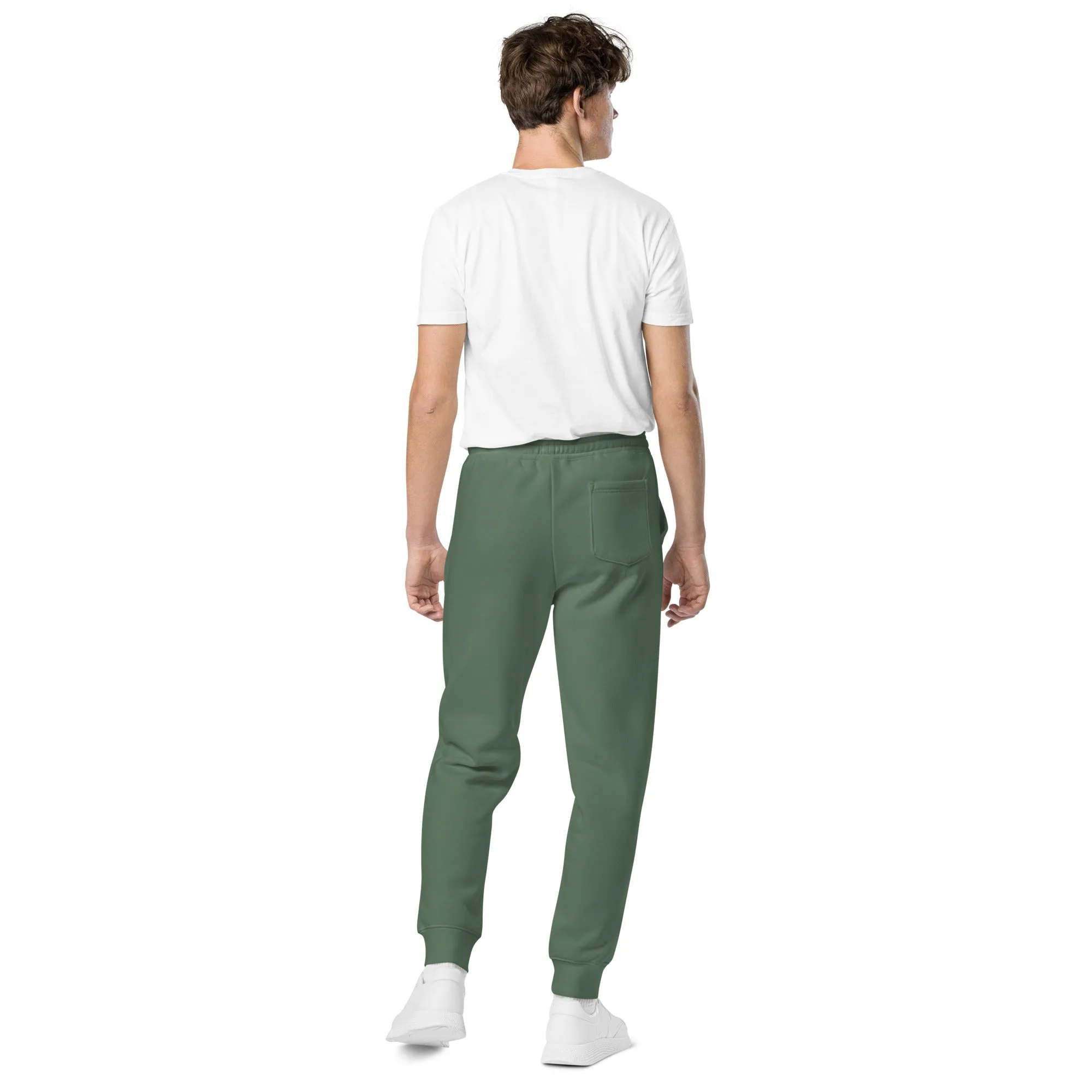Green pigment-dyed sweatpants