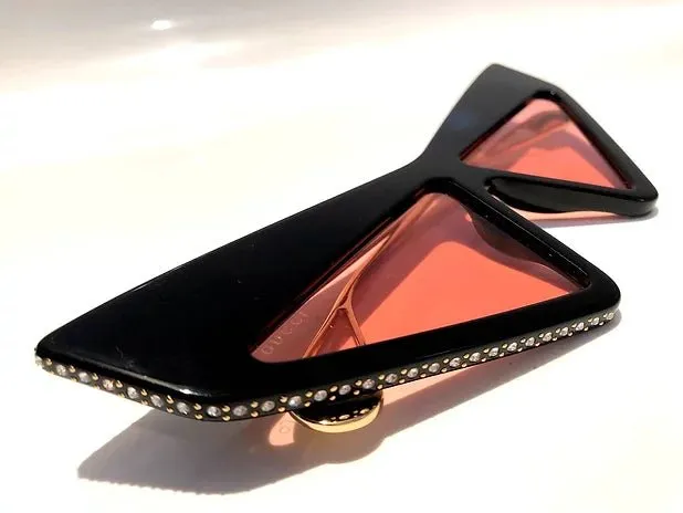 GUCCI HOLLYWOOD FOREVER CAT-EYE ACETATE RUNWAY SUNGLASSES