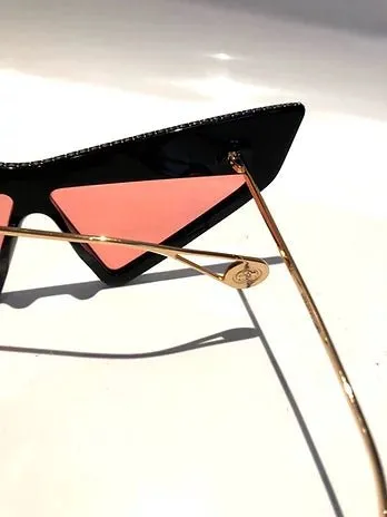 GUCCI HOLLYWOOD FOREVER CAT-EYE ACETATE RUNWAY SUNGLASSES