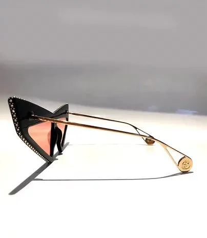 GUCCI HOLLYWOOD FOREVER CAT-EYE ACETATE RUNWAY SUNGLASSES