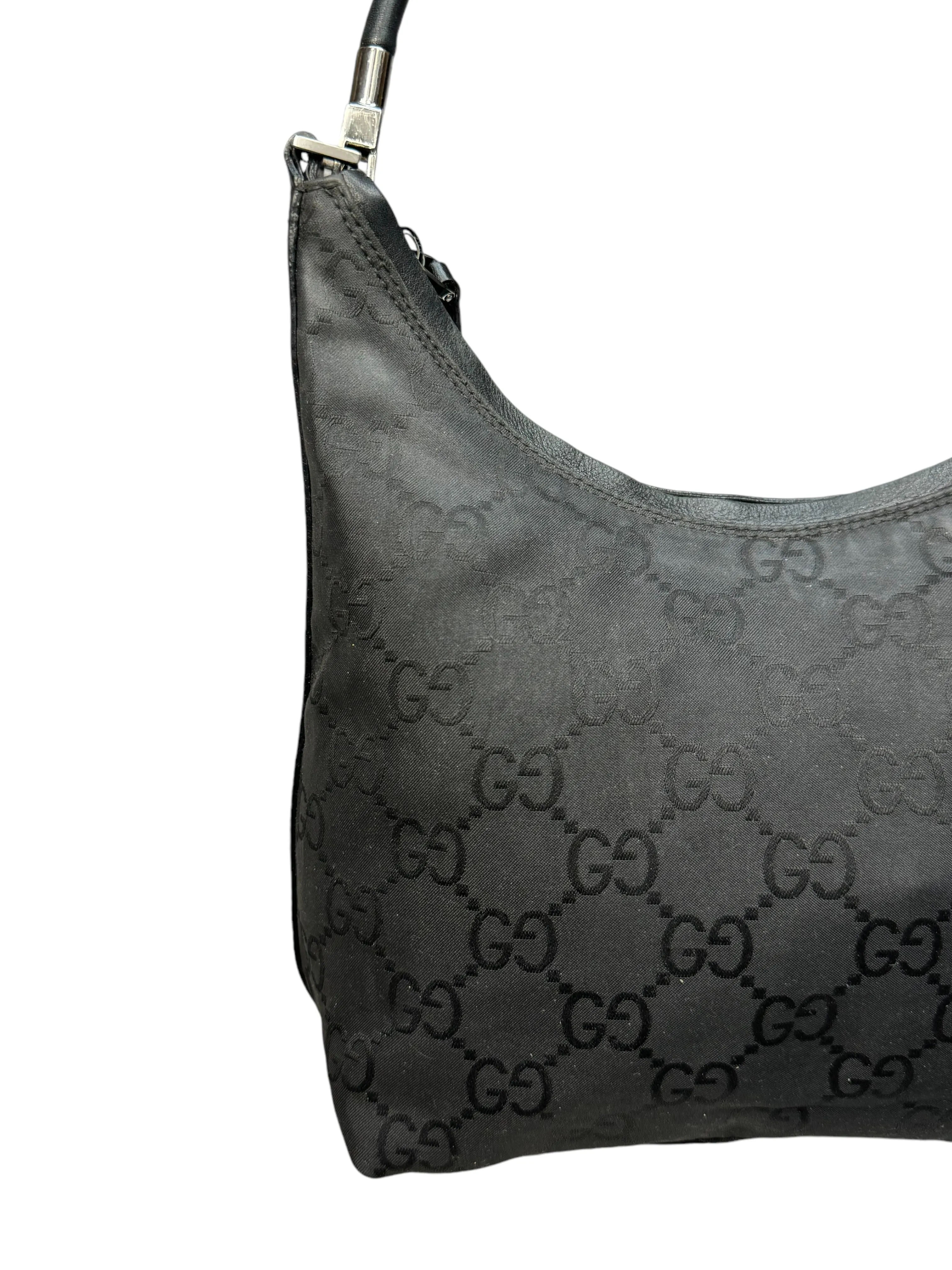 Gucci XL Supreme GG Monogram Nylon Leather Hobo Bag