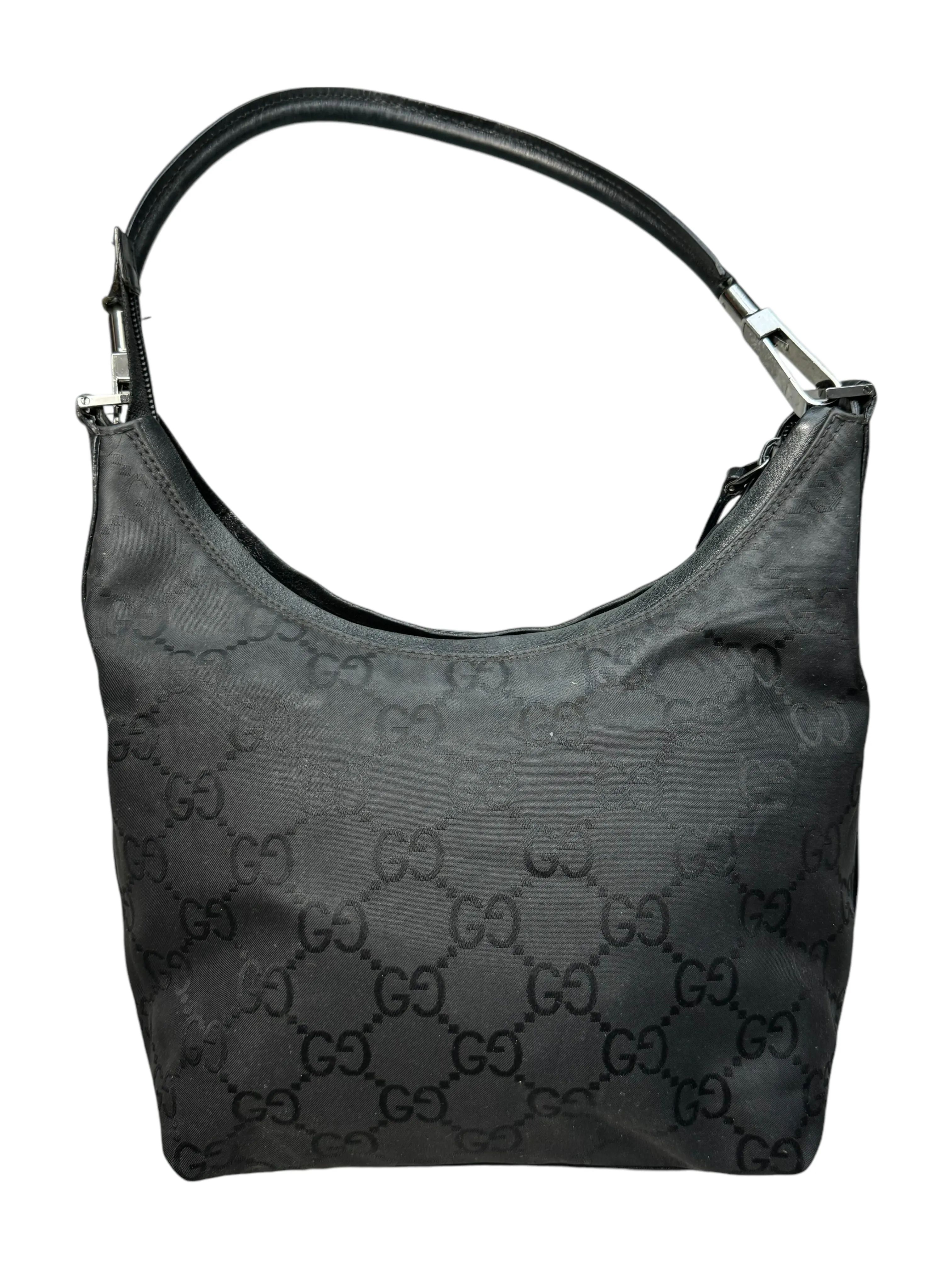 Gucci XL Supreme GG Monogram Nylon Leather Hobo Bag