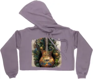 Guitar Tree Women's Cropped Fleece Hoodie - Music Cropped Hoodie for Women - Nature Hooded Sweatshirt