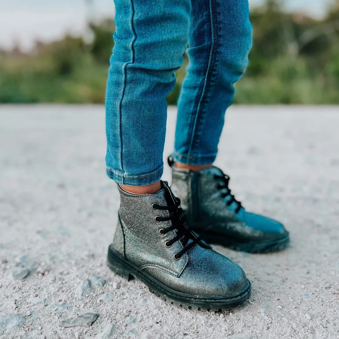 Gunmetal Combat Boots