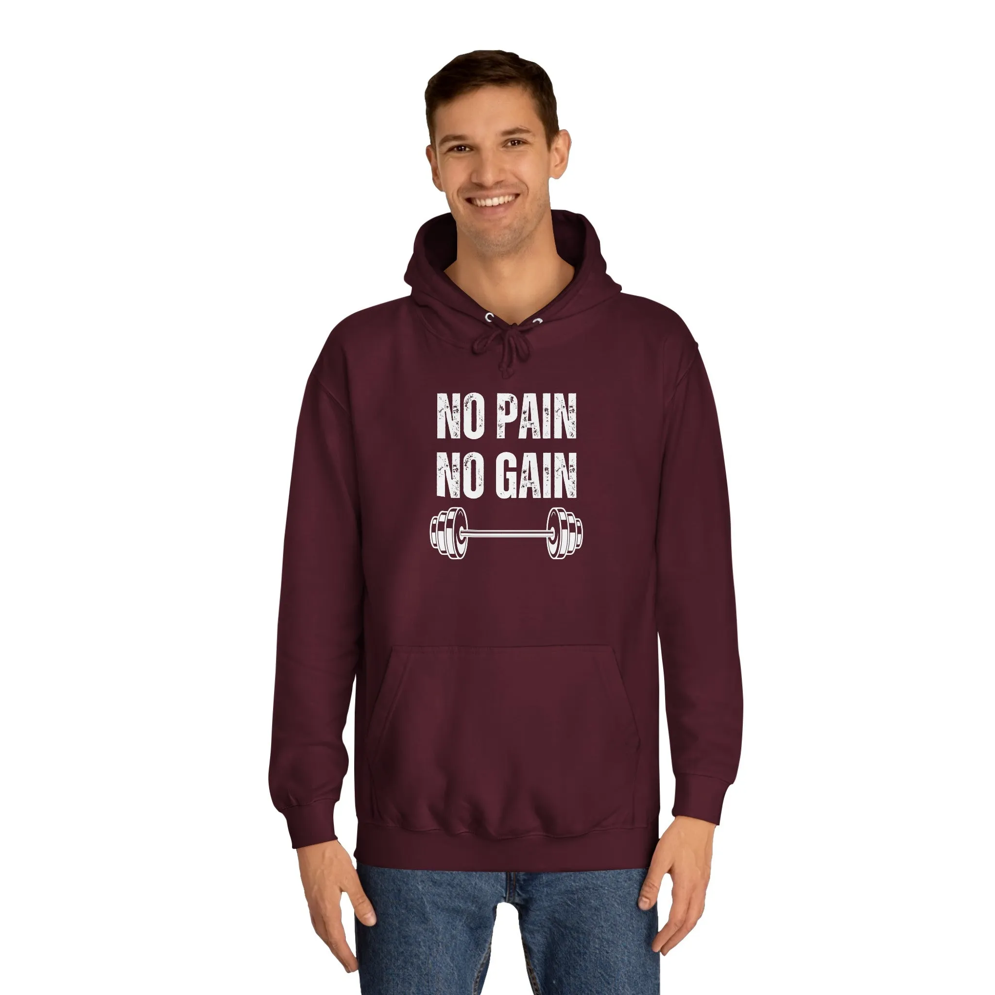 Gym Hoodie for Fitness Lover gift for Workout Lover gift for Powerlifting Hoodie Weightlifting Enthusiast NO PAIN No GAIN Hooded Sweatshirt
