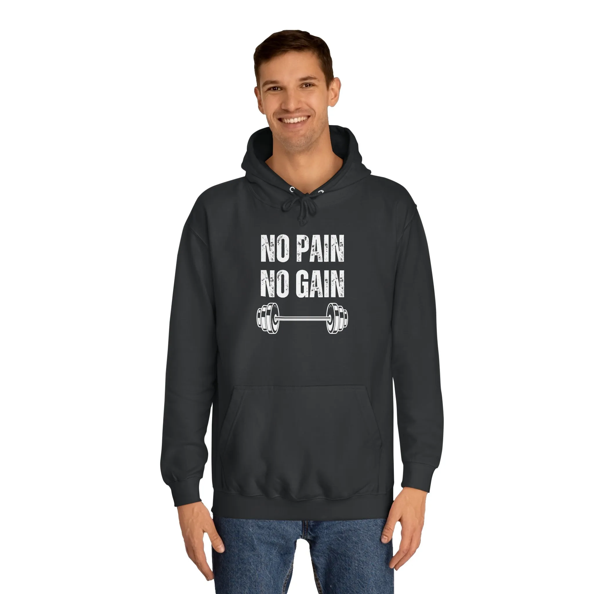 Gym Hoodie for Fitness Lover gift for Workout Lover gift for Powerlifting Hoodie Weightlifting Enthusiast NO PAIN No GAIN Hooded Sweatshirt