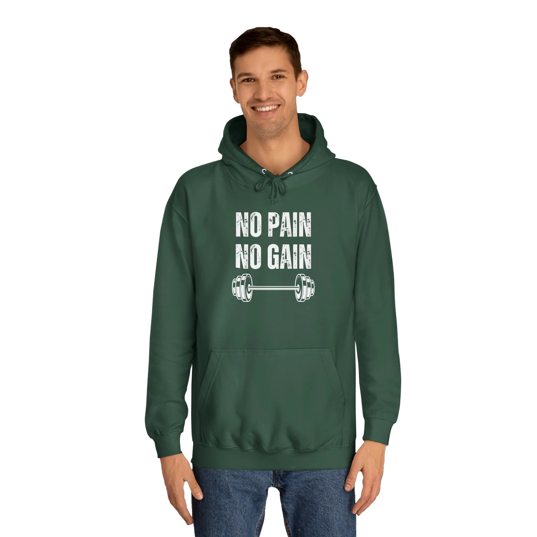 Gym Hoodie for Fitness Lover gift for Workout Lover gift for Powerlifting Hoodie Weightlifting Enthusiast NO PAIN No GAIN Hooded Sweatshirt
