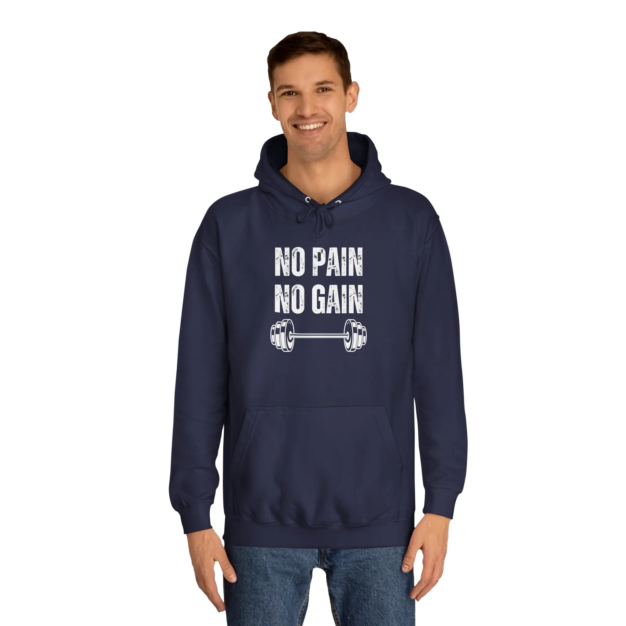 Gym Hoodie for Fitness Lover gift for Workout Lover gift for Powerlifting Hoodie Weightlifting Enthusiast NO PAIN No GAIN Hooded Sweatshirt