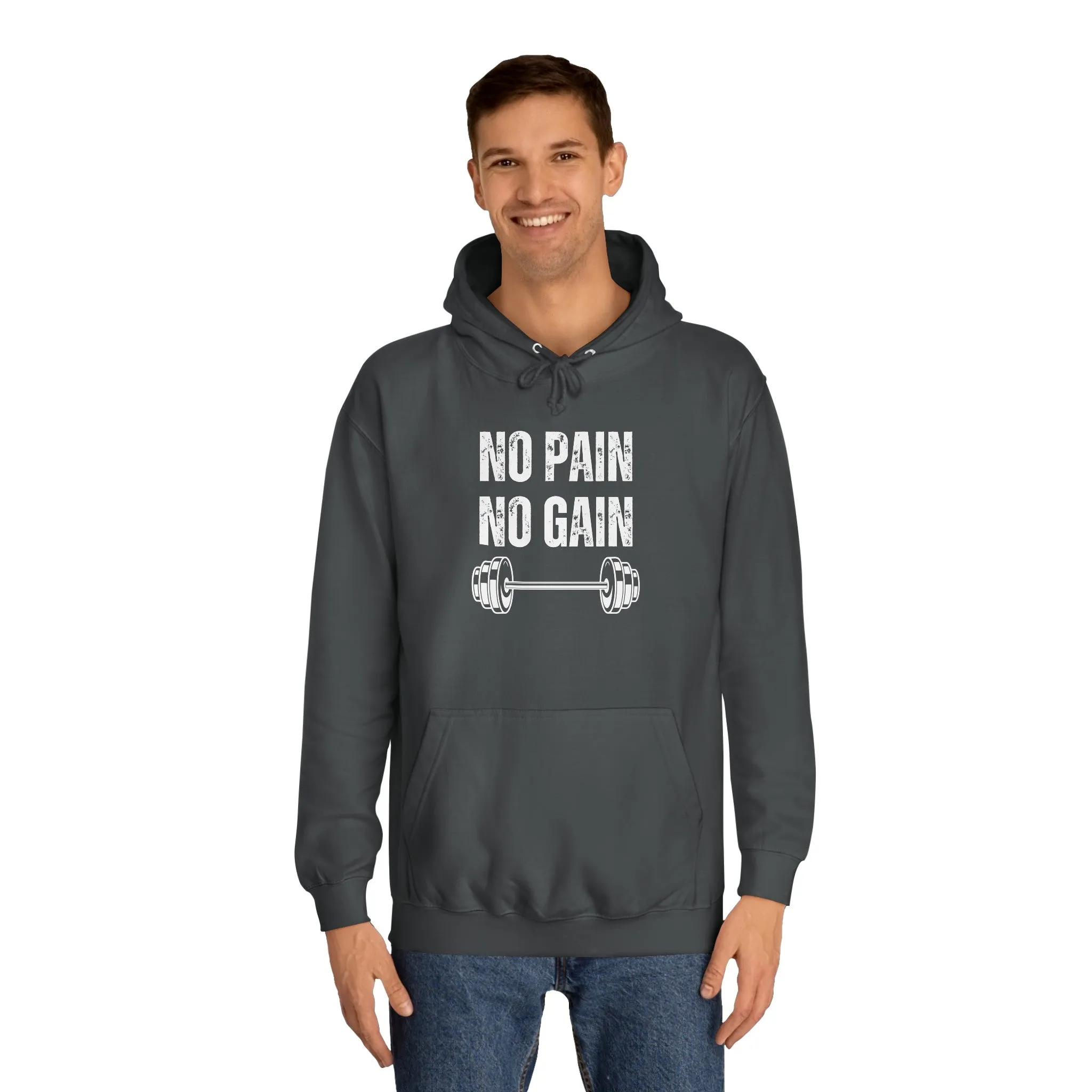 Gym Hoodie for Fitness Lover gift for Workout Lover gift for Powerlifting Hoodie Weightlifting Enthusiast NO PAIN No GAIN Hooded Sweatshirt