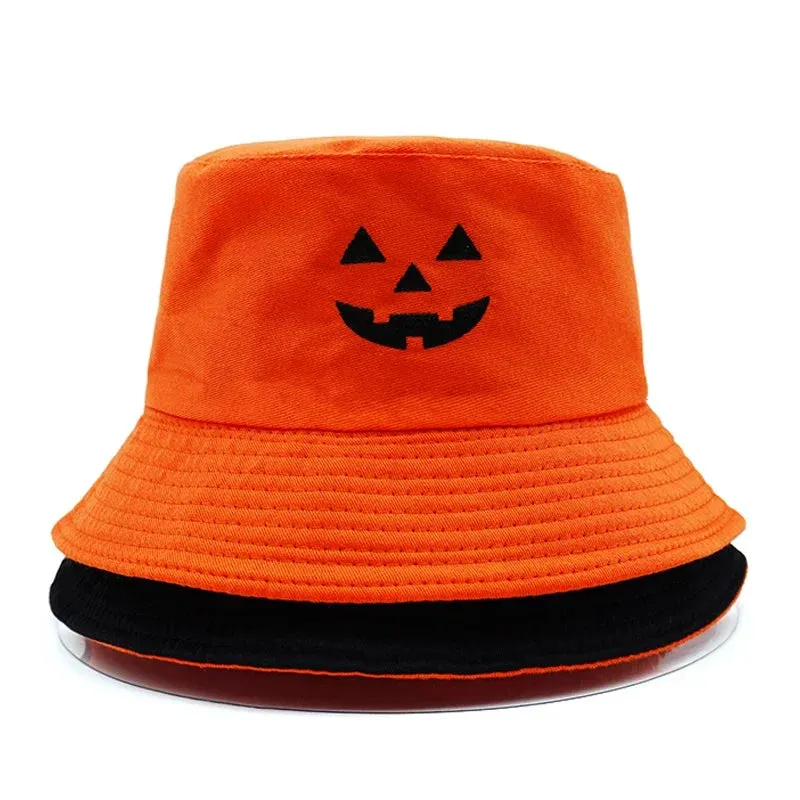 Halloween Pumpkin Reversible Bucket Hat