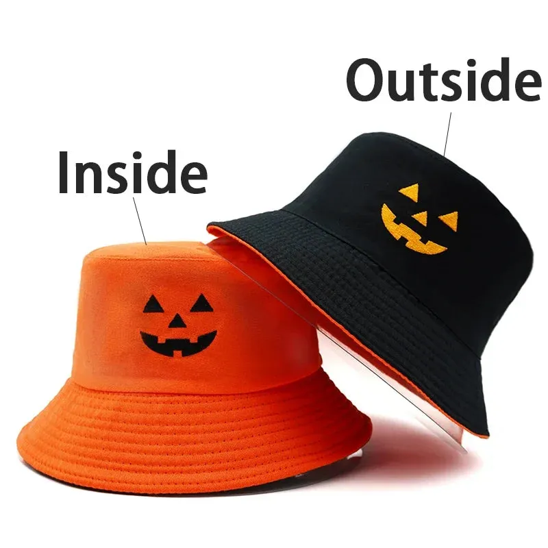 Halloween Pumpkin Reversible Bucket Hat