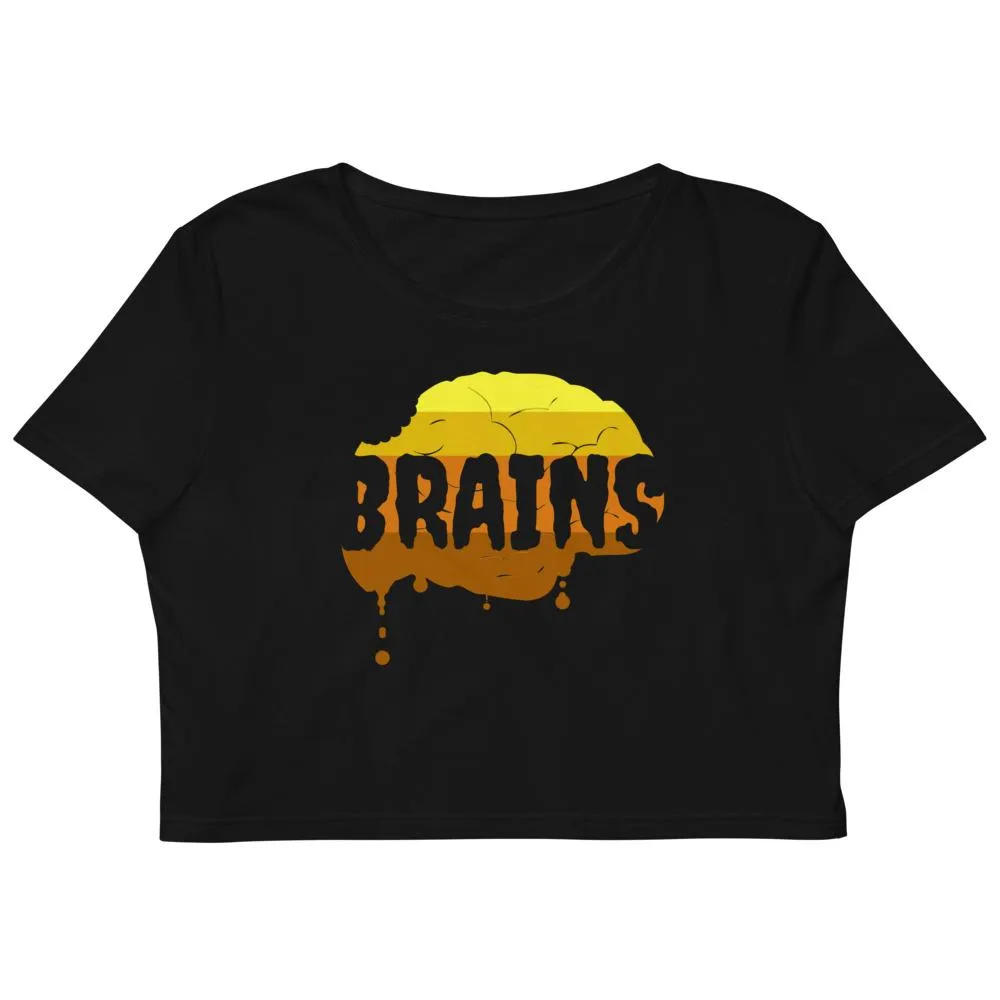 Halloween Zombie Brains - Organic Crop Top