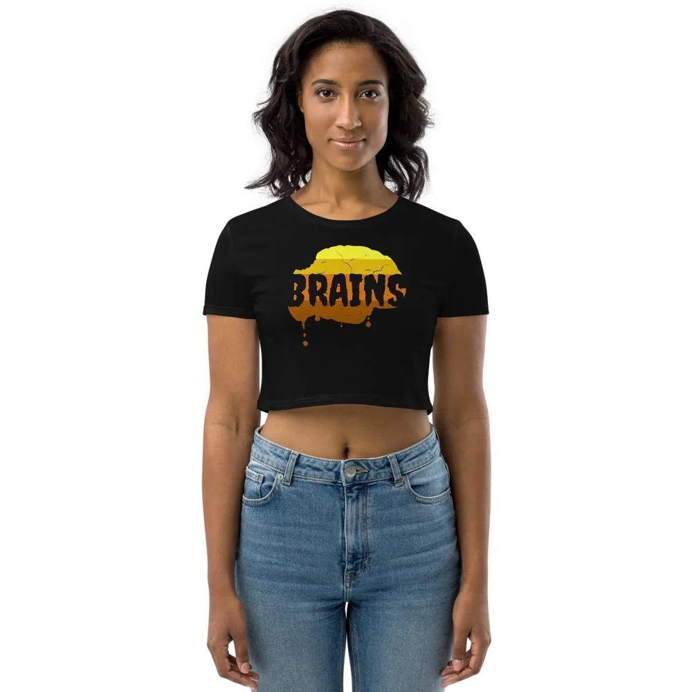 Halloween Zombie Brains - Organic Crop Top