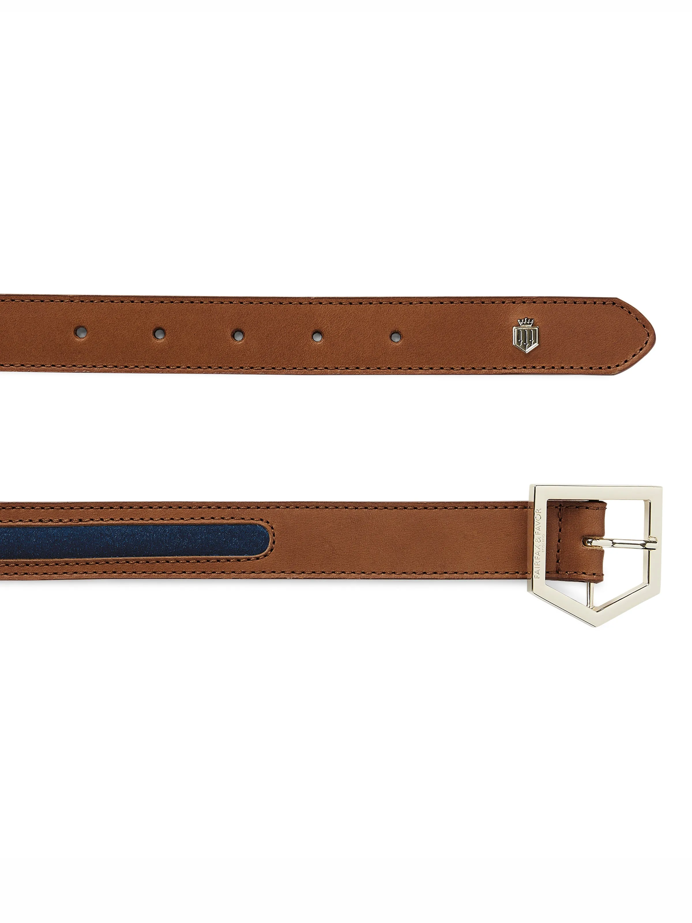 Hampton Belt - Tan Leather & Navy Suede
