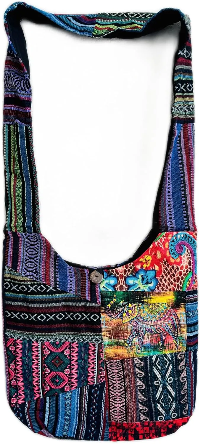 Handmade Multicolor Cotton Patchwork Crossbody Bag