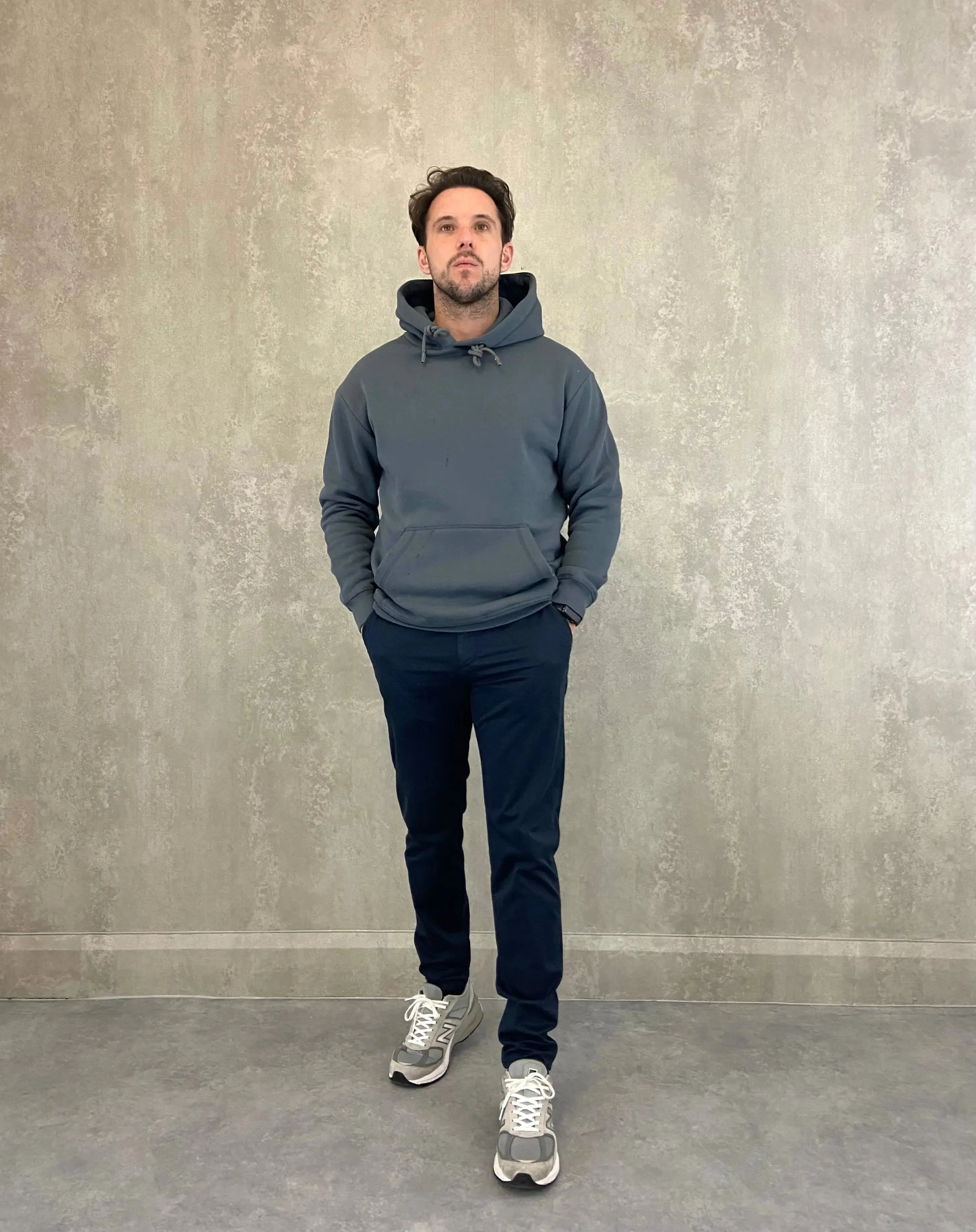 Heavy Plain Pocket Logo Hoodie - Smoked