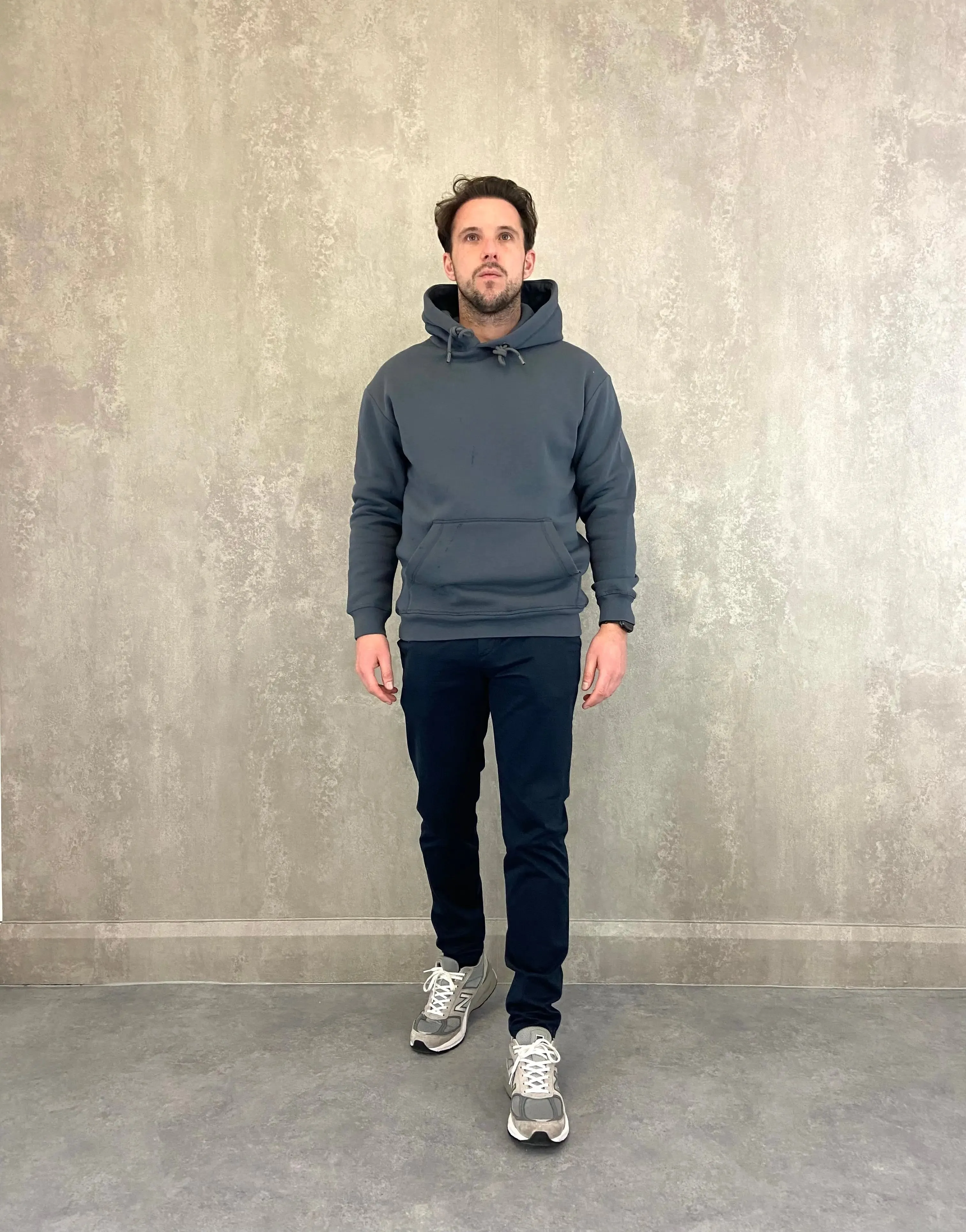Heavy Plain Pocket Logo Hoodie - Smoked