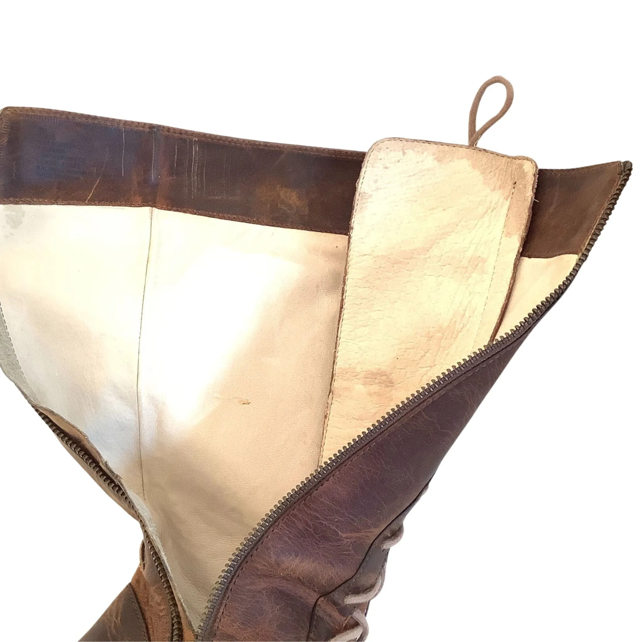 Heeled Brown Combat Boots