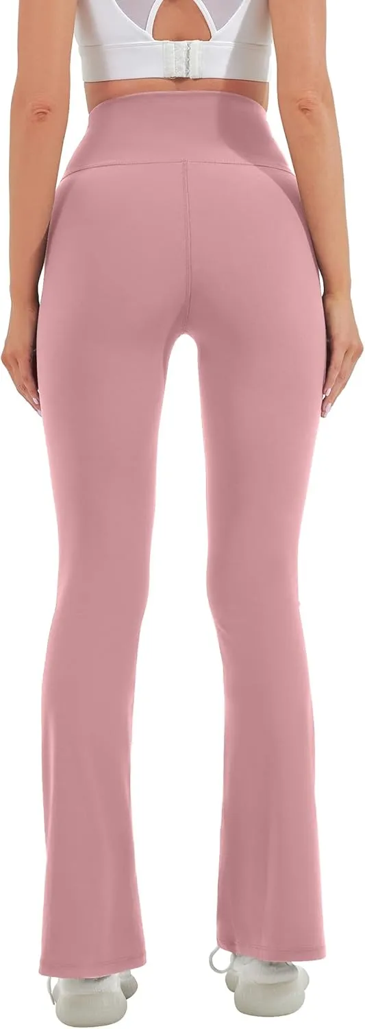 HEGALY Women's Flare Yoga Pants - Crossover Flare Leggings High Waisted Tummy Control Workout Casual Bootcut Pants