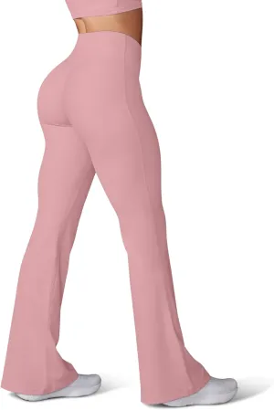 HEGALY Women's Flare Yoga Pants - Crossover Flare Leggings High Waisted Tummy Control Workout Casual Bootcut Pants