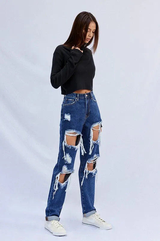 HIGH WAISTED BAGGY JEANS
