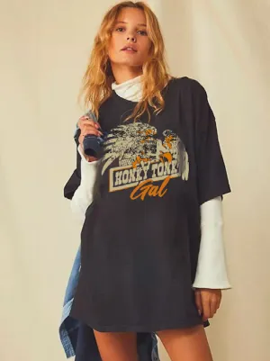 Honky Tonk Gal 80's 'OVERSIZED TEE