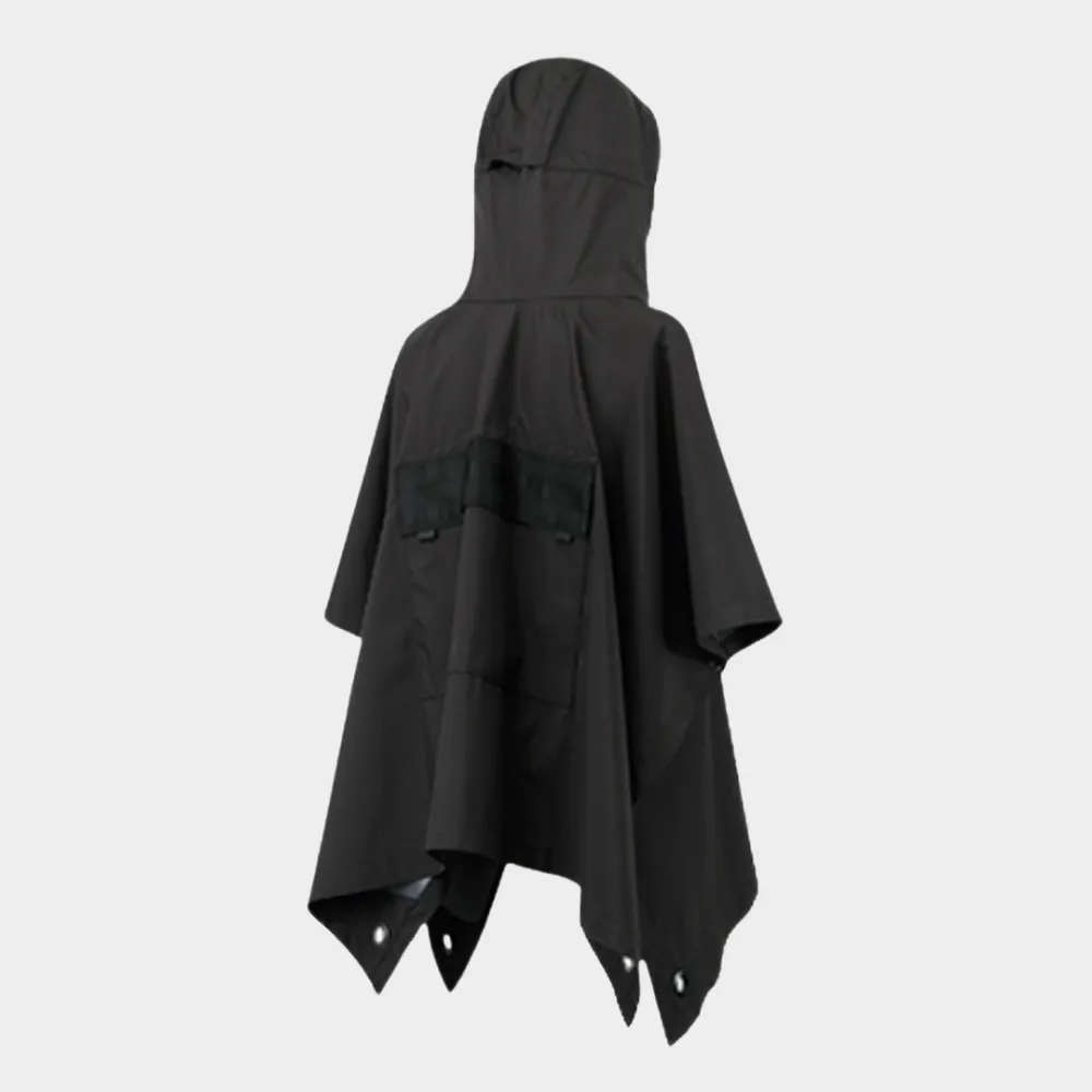Hooded Waterproof Rain Black Poncho / Shawl