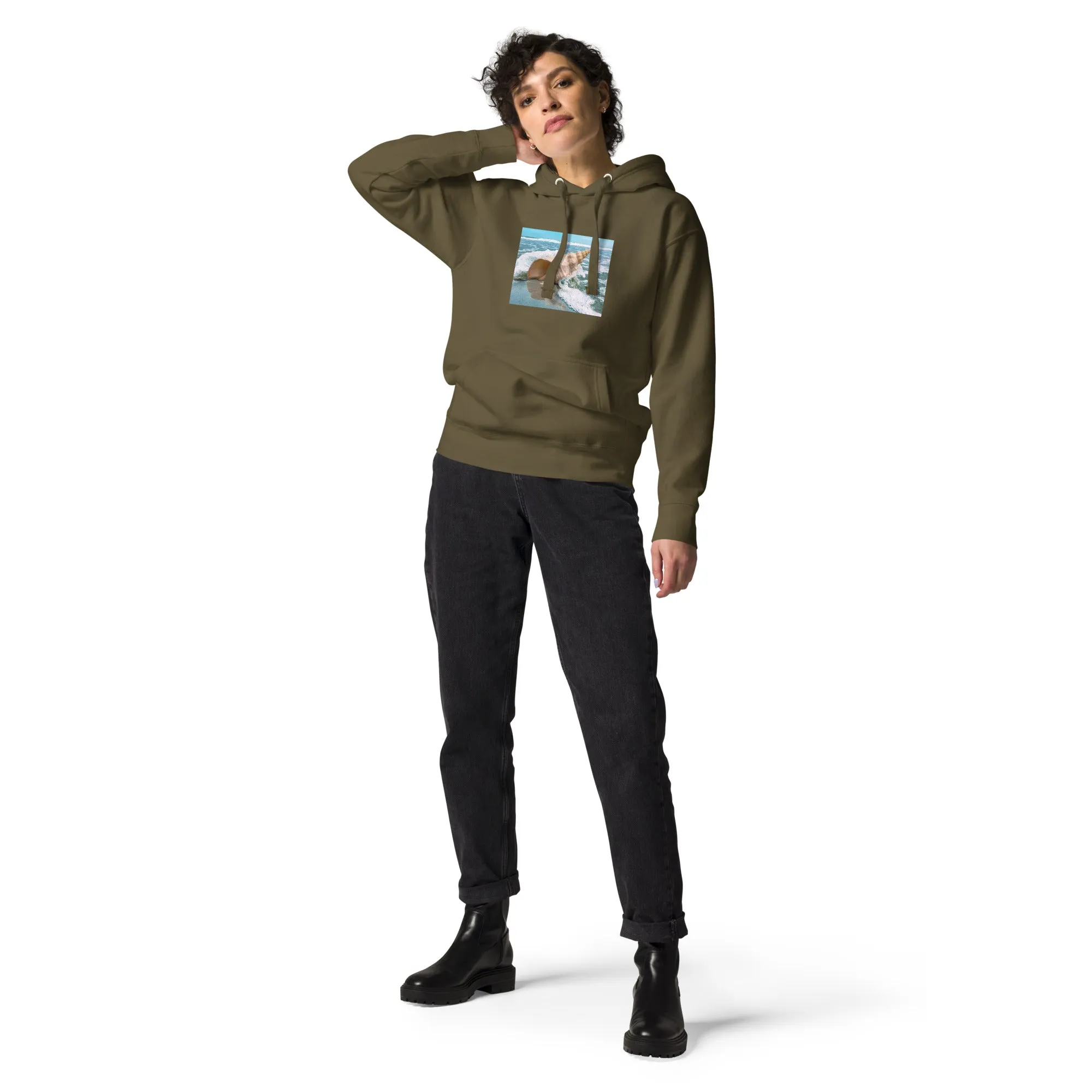Hoodie Womens Designer (Hoodies Womens - Nature Seashore 008)