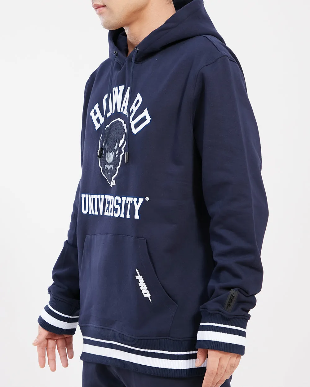 HOWARD UNIVERSITY CLASSIC MEN'S STACKED LOGO PO HOODIE (MIDNIGHT NAVY)
