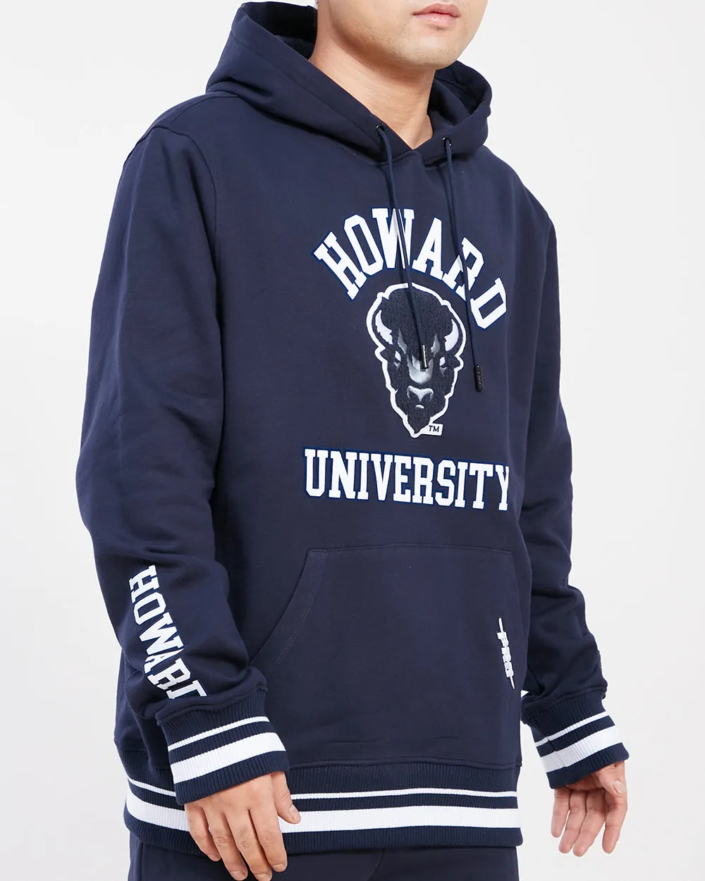 HOWARD UNIVERSITY CLASSIC MEN'S STACKED LOGO PO HOODIE (MIDNIGHT NAVY)