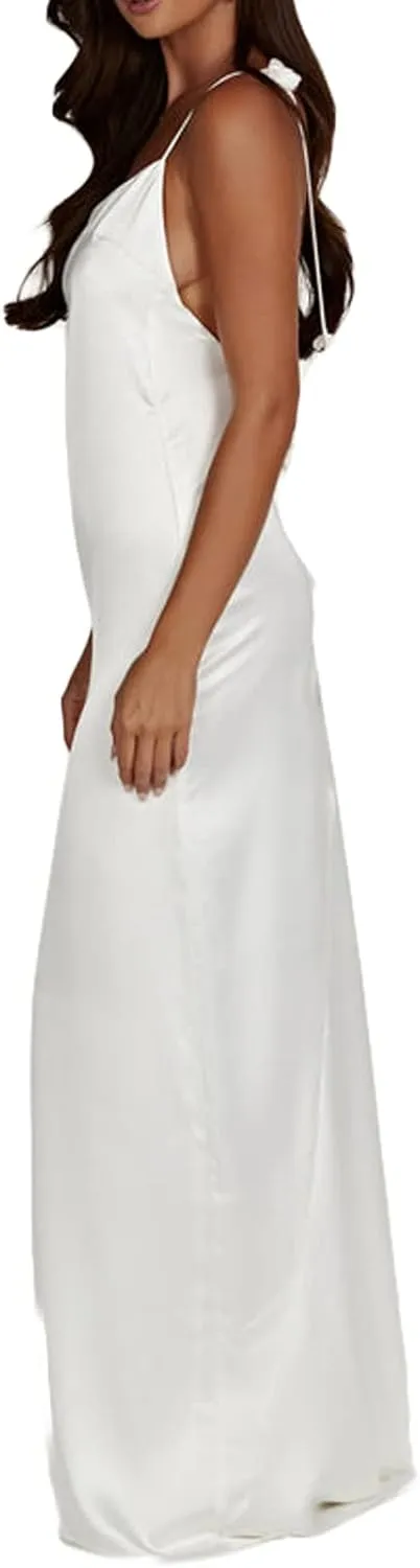 HYxwrjoker Y2K Floral Print Spaghetti Strap Bodycon Maxi Dress for Women Cutout Long Dress Sexy Backless Summer